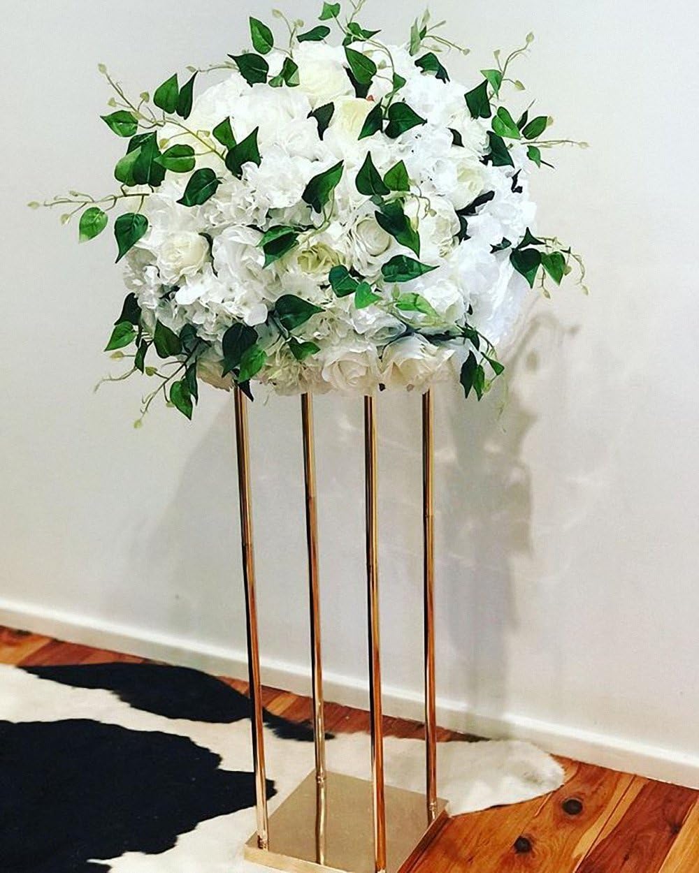 2018 New Style Wedding Metal Gold Color Flower Vase Column Stand for Wedding Centerpiece Decoration (31.5'' Tall)