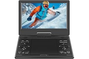 BOKYOK 14.5" Portable DVD Player with 12.1’’ HD Swivel Screen, 5-6Hrs Play, DVD Player Portable with Dual Stereo Speaker, Last Memory, Support SYNC TV/USB/SD Card, Play All Discs Format Except Blu-ray