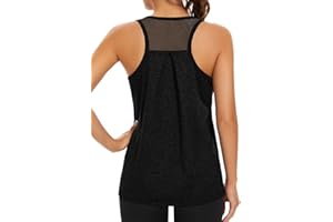 Workout Tank Tops for Women Gym Exercise Athletic Loose fit Yoga Tops Mesh Racerback Sports Shirts