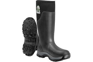 TerraTrax Men's Waterproof Insulated Rubber Hunting Boots – 6mm Neoprene Rain Boots for Outdoor Work, Fishing, Farming & Gardening