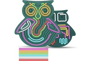 ANPOLE Sensory Fidget Toys Activity Board, Double-Sided Silicone Fidget Toys for Kids Toddlers Boys, Stress Relief Toy for Calming, Anxiety, ADHD, for Kids 3+ & Adults Activities Board with 18 Strings