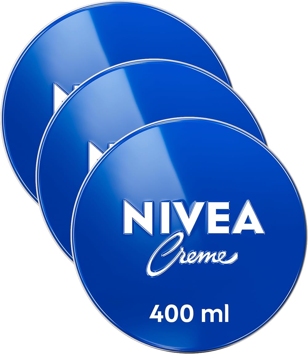 NIVEA Creme Tin 400ml Pack of 3 Moisturising Cream - Daily Face Hand Body