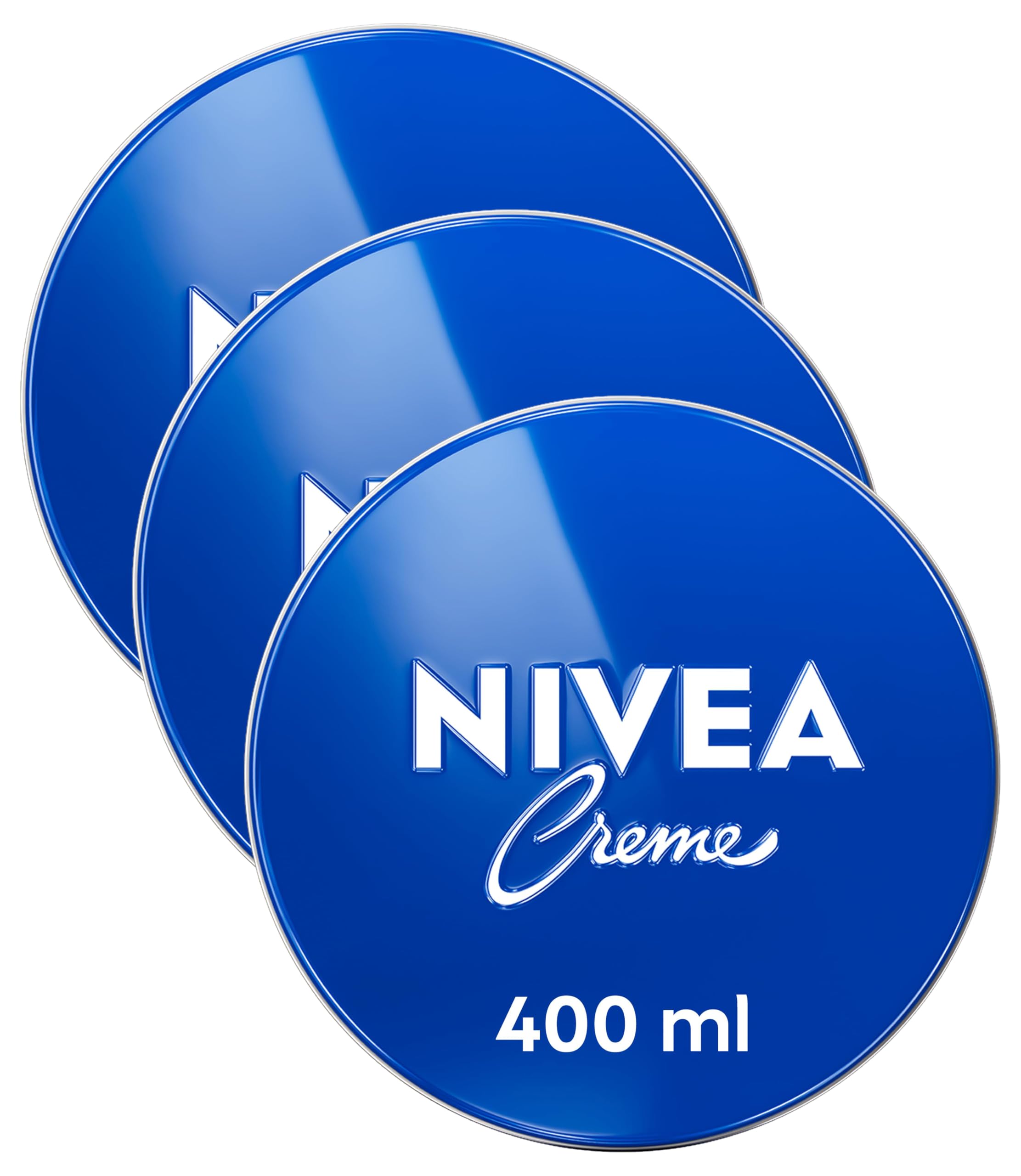 NIVEA Creme Tin (400ml), Moisturising Cream Provides Intensive Protective Care for Soft and Supple Skin, Ideal for Daily Use as a Face, Hand, or Body Cream (Pack of 3) — image 1