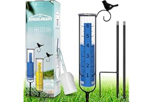 Jowlawn Rain Gauge, 6" Capacity Rain Gauge Outdoor Best Rated, Rain Gauges for Yard with Stake and Tube Brush, Decorative rain Measure Gauge for Lawn, Garden, Fence Decoration