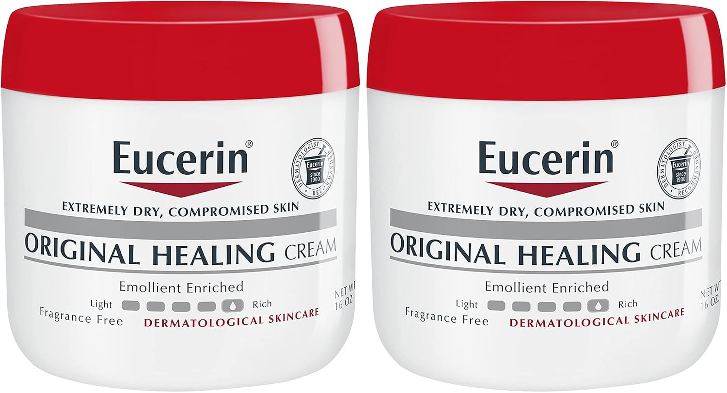 Eucerin, Original Healing, Creme for Very Dry Sensitive Skin, Fragrance Free (pack of 2), 454 g (Pack of 1)