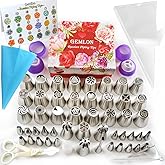 Russian Piping Tips for Cake Decorating, 88Pcs Extra Large Flower Piping Tips Set Floral Icing Nozzles, Cupcake Decorating Ki