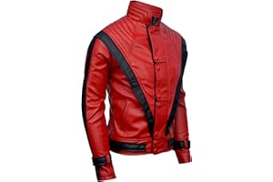 DIZLLER Party&Dance wear - Red & Black leather Jacket - FAUX Leather - Singer Cosplay