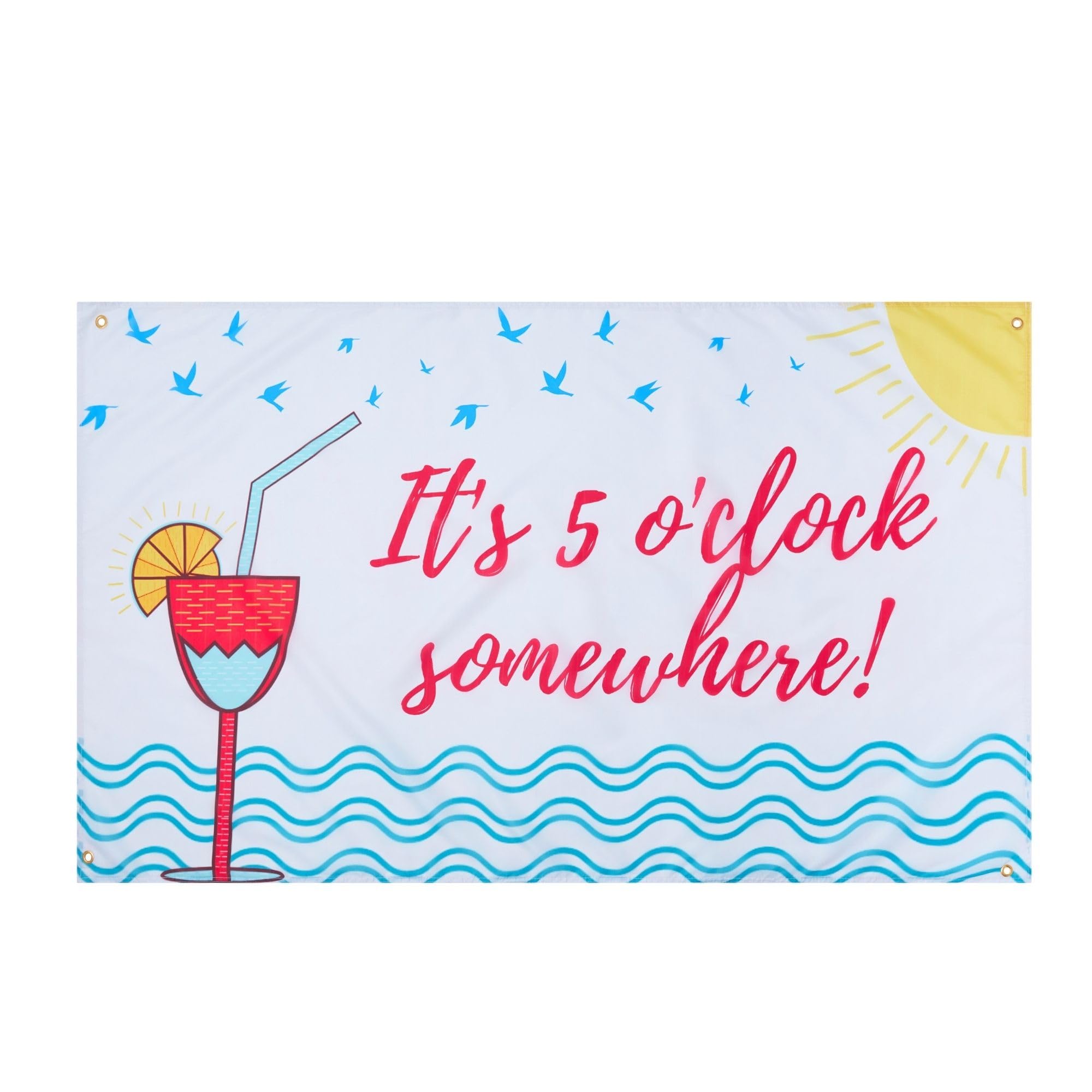 Runesol 5 O'Clock Somewhere Party Flag, 91x152cm, 3ft x 5ft, Premium Quality, Vivid Colours, Inside/Outside Use — image 1