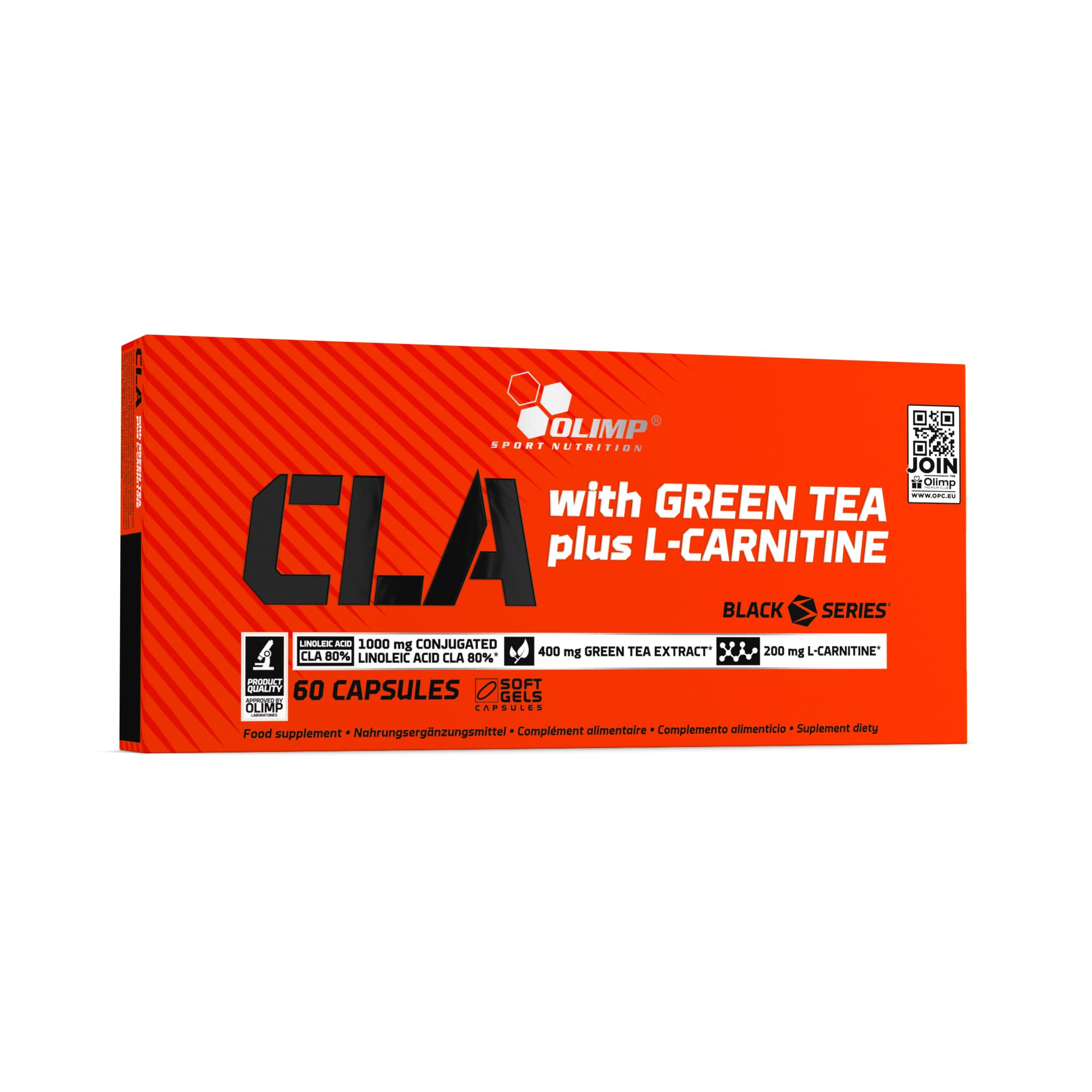 Olimp Sport Nutrition CLA with Green Tea Plus L-Carnitine Sport, Pack of 60 Capsules
