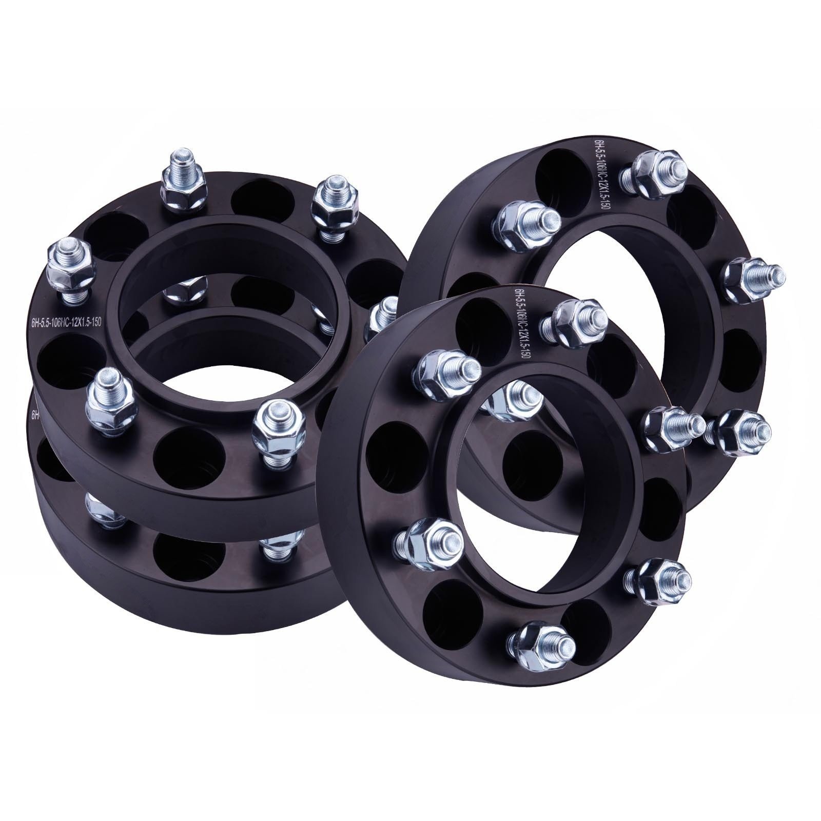 6x5.5 Hubcentric Wheel Spacers 1.5 inch Thick Hub Bore 106mm with 12x1.5 Studs 38mm Wheel Spacers 6X139mm Fit for FJ Cruiser 2007-2014 6 Lug Wheel Spacers 4Pcs