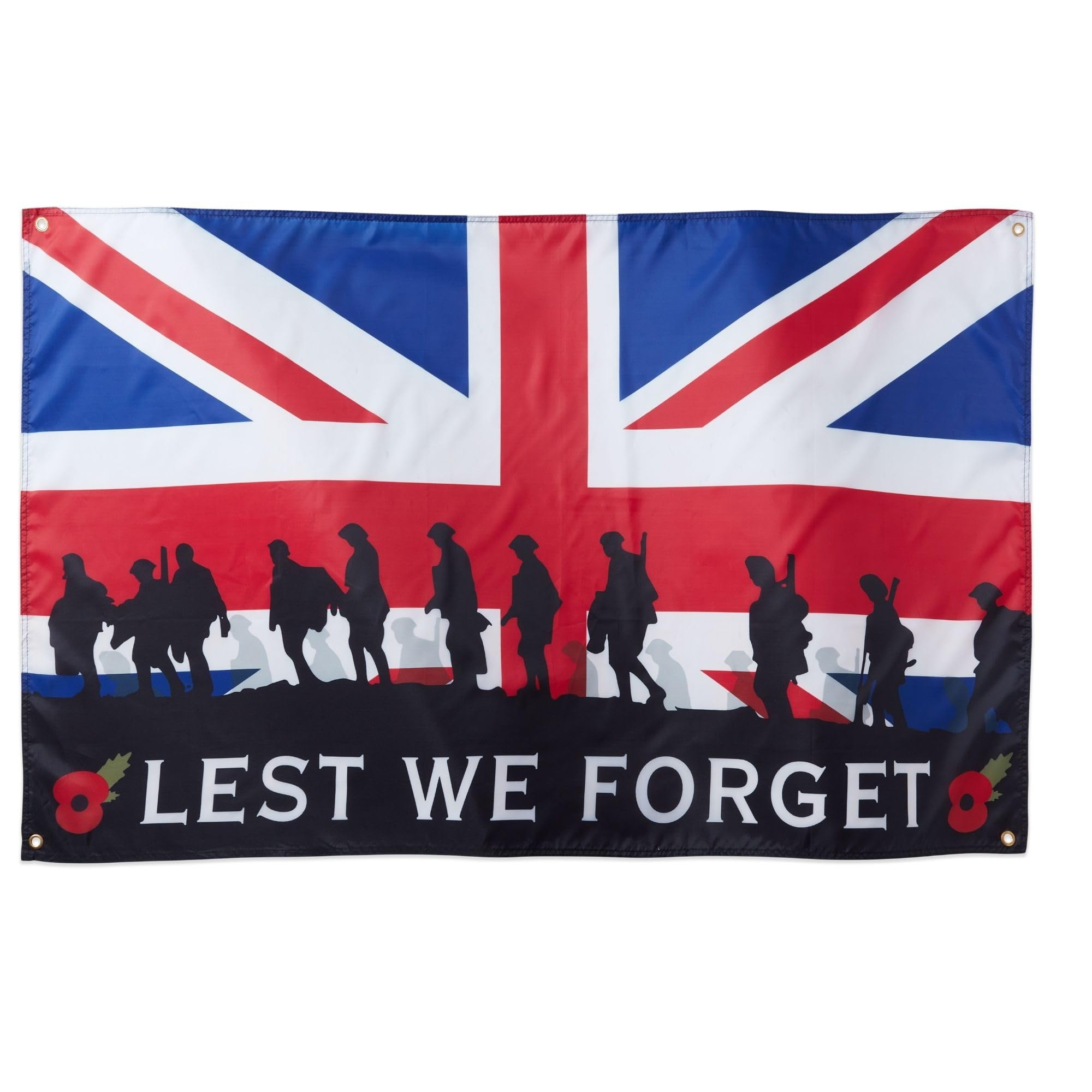 Runesol Lest We Forget, Premium Remembrance Poppy Day Flag - 3ft x 5ft, 4 Grommets, Indoors/Outdoors — image 1