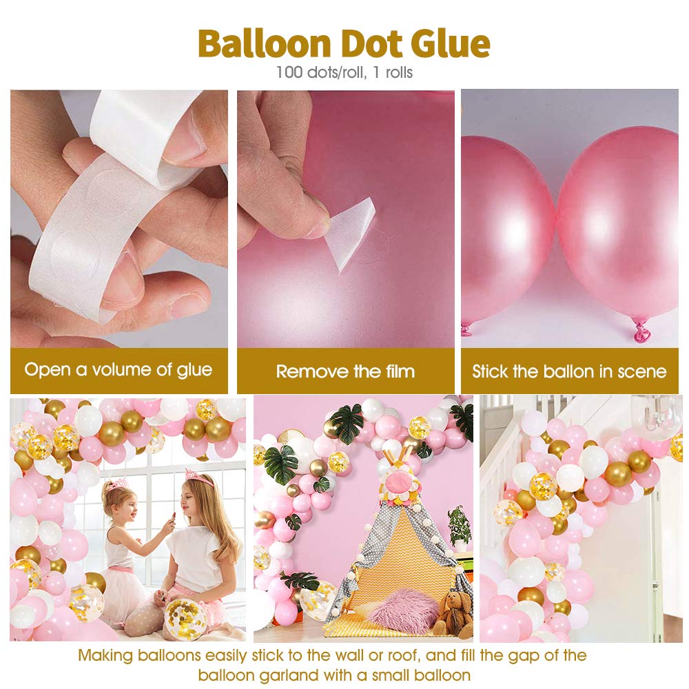 BOBOZHONG Chiusura A Palloncino,100PCS Palloncino Nastro Palloncino Stringa Palloncini Di Fissaggio Con Nastro Per Fai Da Te Natale Compleanno Festa Nuziale Palloncini Normali Palloncini Elio Rosa - Foto 10