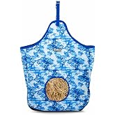 Jeffers Expression Top Loading Hay Bag for Horses &amp; Livestock &ndash; Durable 600 Denier Hanging Hay Feeder, Water Resistant with Mesh Bottom, Easy Hanging Snap for Stall, Trailer, Travel, Equestrian Toile