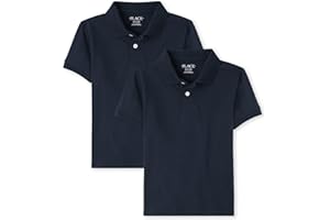 The Children's Place Boys Short Sleeve Pique Polo,Nautico 2 Pack,S (5/6)