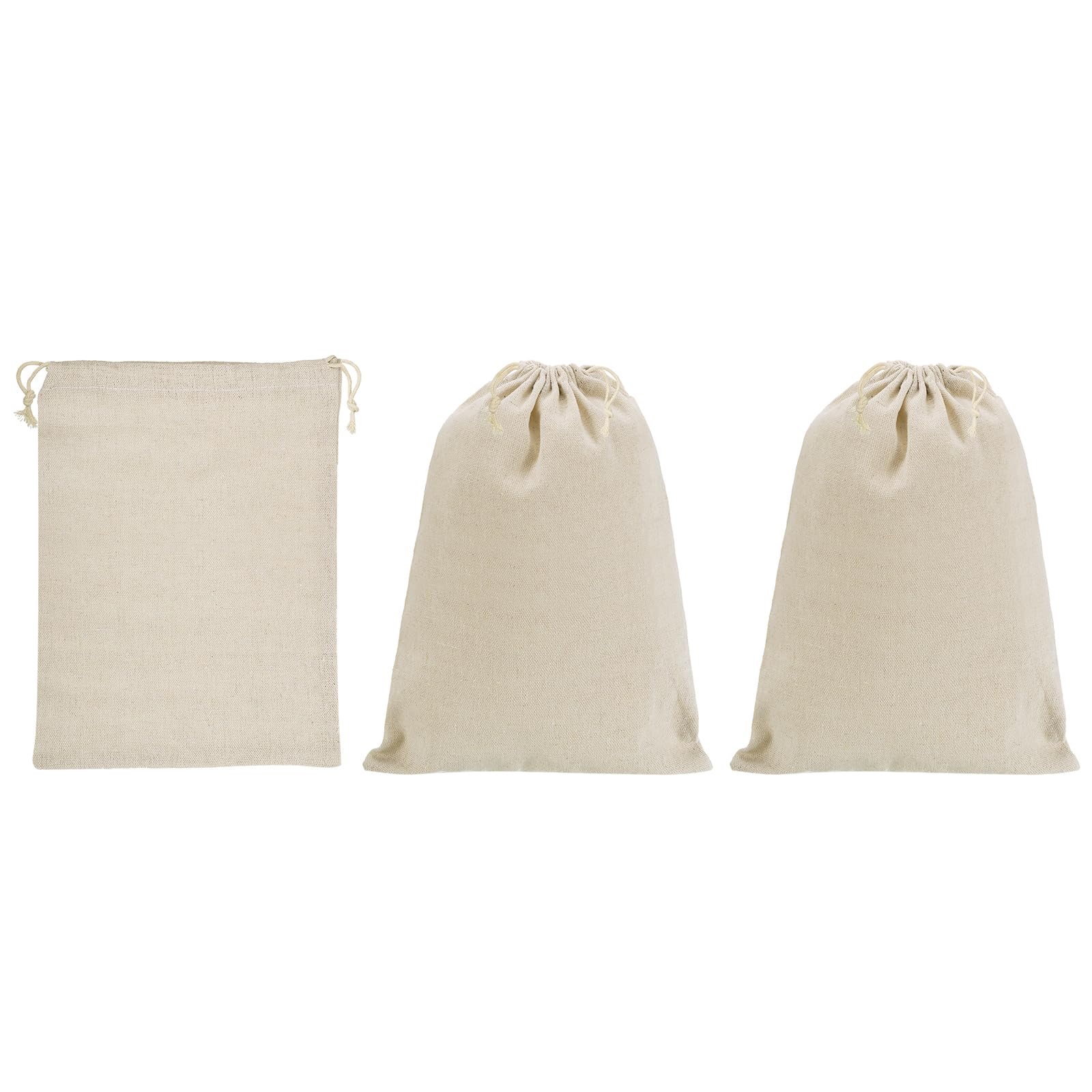 PATIKIL 16"x12" Coin Money Sacks Bag, 3 Pack Bank Deposit Change Transit Bags Cash Bag with Drawstring Currency Bags Gift Bag Style 1, Beige