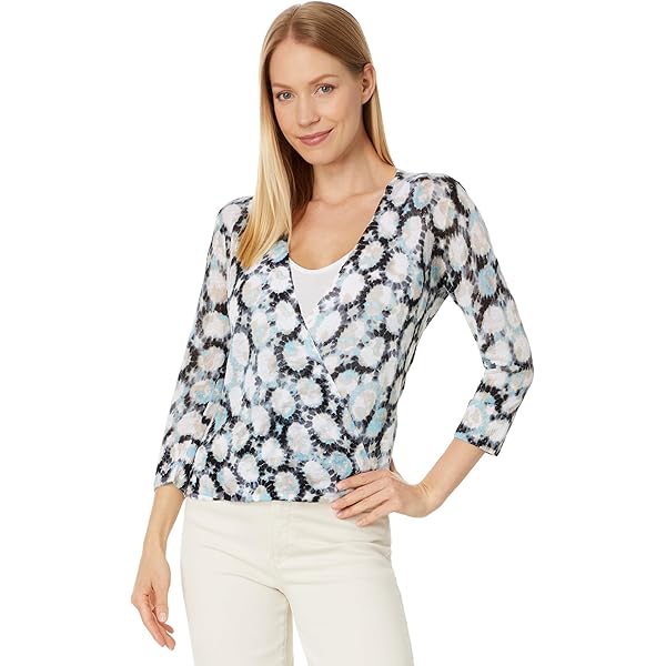 NIC+ZOE Women's Petite Pixel Sunset 4-Way Cardigan, Pink Multi at