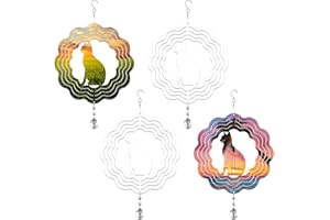 ACFUNIQUE Sublimation Wind Spinner Blanks 4 Pack 3D Aluminum Wind Spinners Sublimation Blanks Metal DIY Wind Spinner Hanging Wind Sculpture for Yard Garden Indoor Outdoor Decoration(Cat)