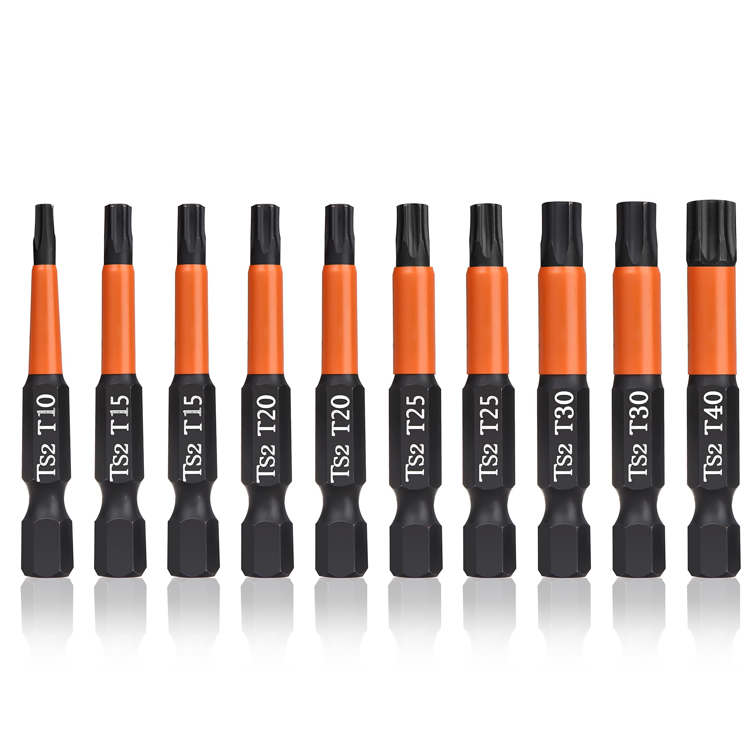 BAIDETS Pro Screwdriver Bit Set - Screwdriver Torx Bits Set of 10, 50 mm Length, Screwdriver Bit, 1/4 Inch Hex Shank, with Dispenser Box — image 1