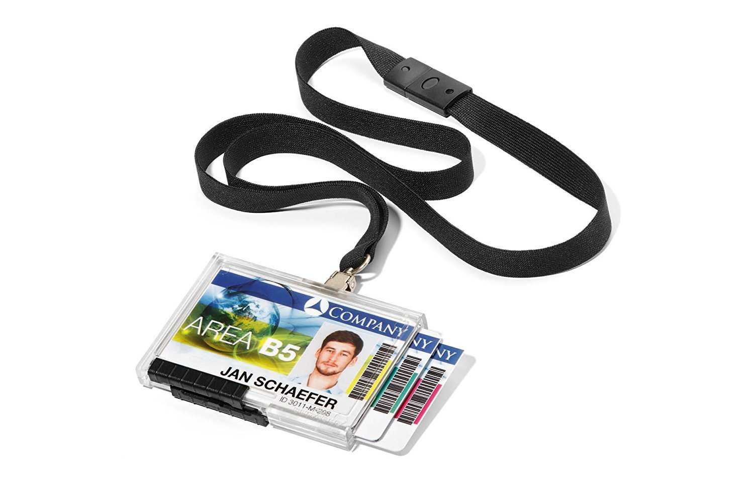 Durable Textile 15 mm Soft Lanyard - Black