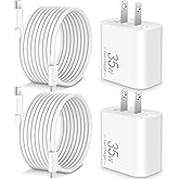 35W USB C Fast Charger for Google Pixel 10/10 Pro XL/10 Pro Fold/9/9 Pro XL/8/8a/8 Pro/7/6/5/4/3 XL, 2-Pack 35W Type C Fast Charger Block & 10FT Long USB C Cable for Galaxy S25/S24/S23/S22/A57/A56/A55