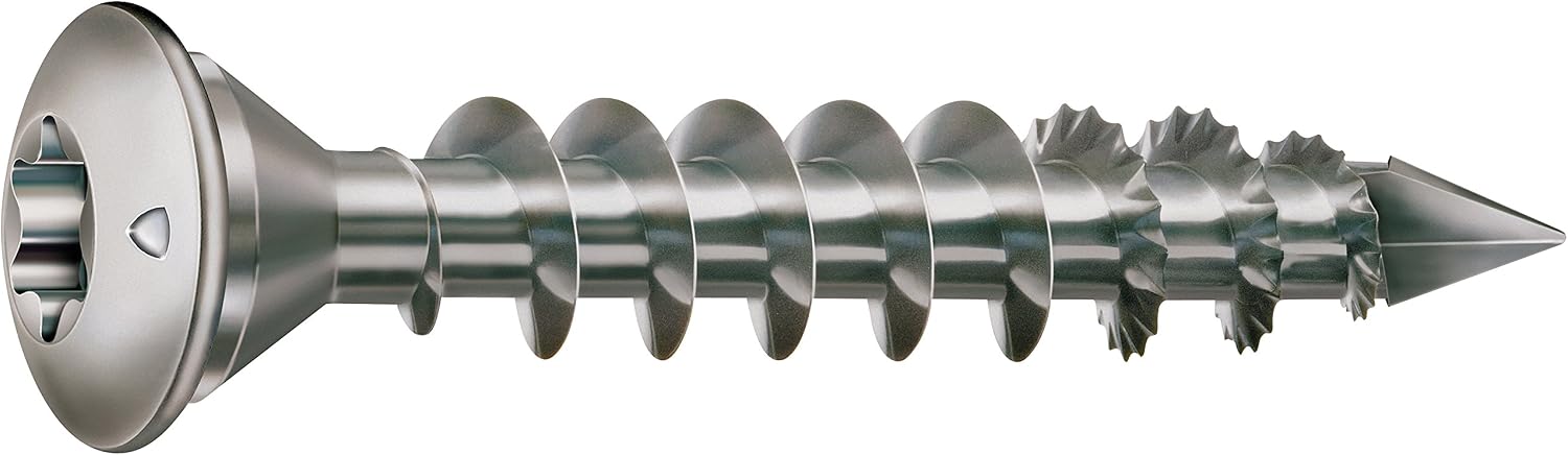 SPAX 35708000601001 Post Screw, Centring Head, T-Star Plus, Cut, Full Thread, Stainless Steel A1, 1.4016, (8.0 X 50 mm, 50 Pieces)