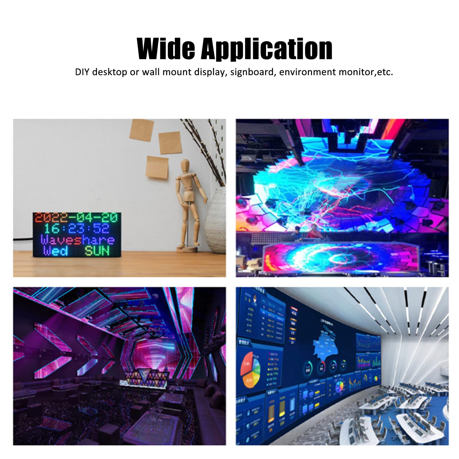 Led Matrix Signage Mua Digital LED Module, Full Color RGB LED Matrix Panel HUB75 Header ...
