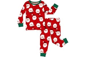 PATPAT Bamboo Viscose Pajama Sets for Toddler Boys & Girls Baby Kids, Ultra-soft Snug fit Pjs Sleepers for Birthday Holiday
