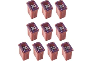 10 Pack 30 Amp Micro Cartridge Fuses (Pink) - FMM Style Automotive Replacement Fuse - 32V Time-Delay (Slow Blow Micro Female)