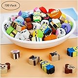 100 Pcs Animal Erasers Bulk Kids Pencil Erasers,Mini Novelty Erasers,Puzzle Eraser Toys for School Supplies,Classroom Rewards,Party Favors Games Prizes Carnivals (Random Designs)