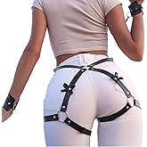 BAQOEYII Punk Leather Thigh Harness,Punk Waist Chain Belt for women's and girls' jewelry belt body chains for Halloween