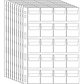 200 Pockets Coin Binder Pages - 1.77 inch Pocket Loose-Leaf Sheets Collection Holders Storage Pages for Medallion Coin Stamp 