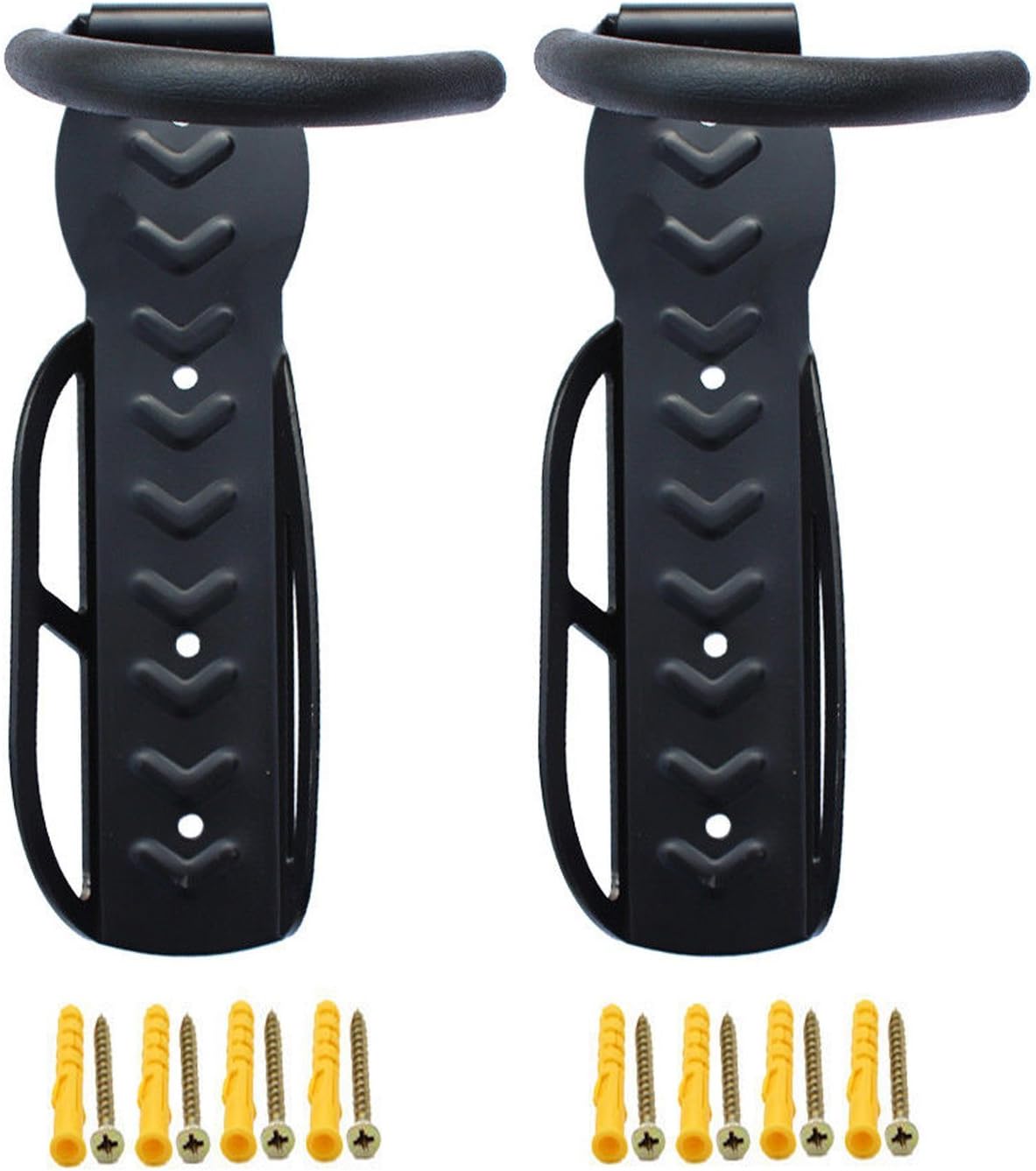 2PCS Bike Rack Garage Wall Mount Bikes Hanger Storage System Vertical Bike Hook for Indoor Shed - Easily Hang/Detach - Heavy Duty Holds up to 65 lb With Screws Black By Vilobyc