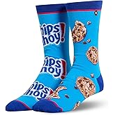 Cool Socks – Chips Ahoy! Split Crew Socks – Size Large for Men & Women – Crunchy Cookie Graphic – Comfy Cotton Blend – Gift for Snack Lovers