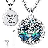Eusense Cremation Jewelry for Ashes Urn Necklace to Put Ashes In 925 Sterling Silver Memorial Pendant Tree of Life Urn Necklaces for Ashes Necklace for Women Men