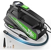 FLYKID Tire Inflator Portable Air Compressor- 12V DC Air Pump for Car Tires with 150PSI LCD Digital Gauge & Emergency LED Light,Auto Tire Pump for Cars,Motorcycles,Bikes,Balls