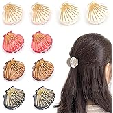 ASUNFO Pack of 10 Mini Seashell Hair Claw Clips Jaw Clip Clamps Mermaid Hair Styling Cilps Accessories for Women Girls Marble Pattern