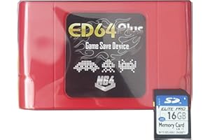 EXIGENT Game Save Cartridge Retro for Nintendo 64 N64 System Console + 16gb SD Memory Card (ED64)