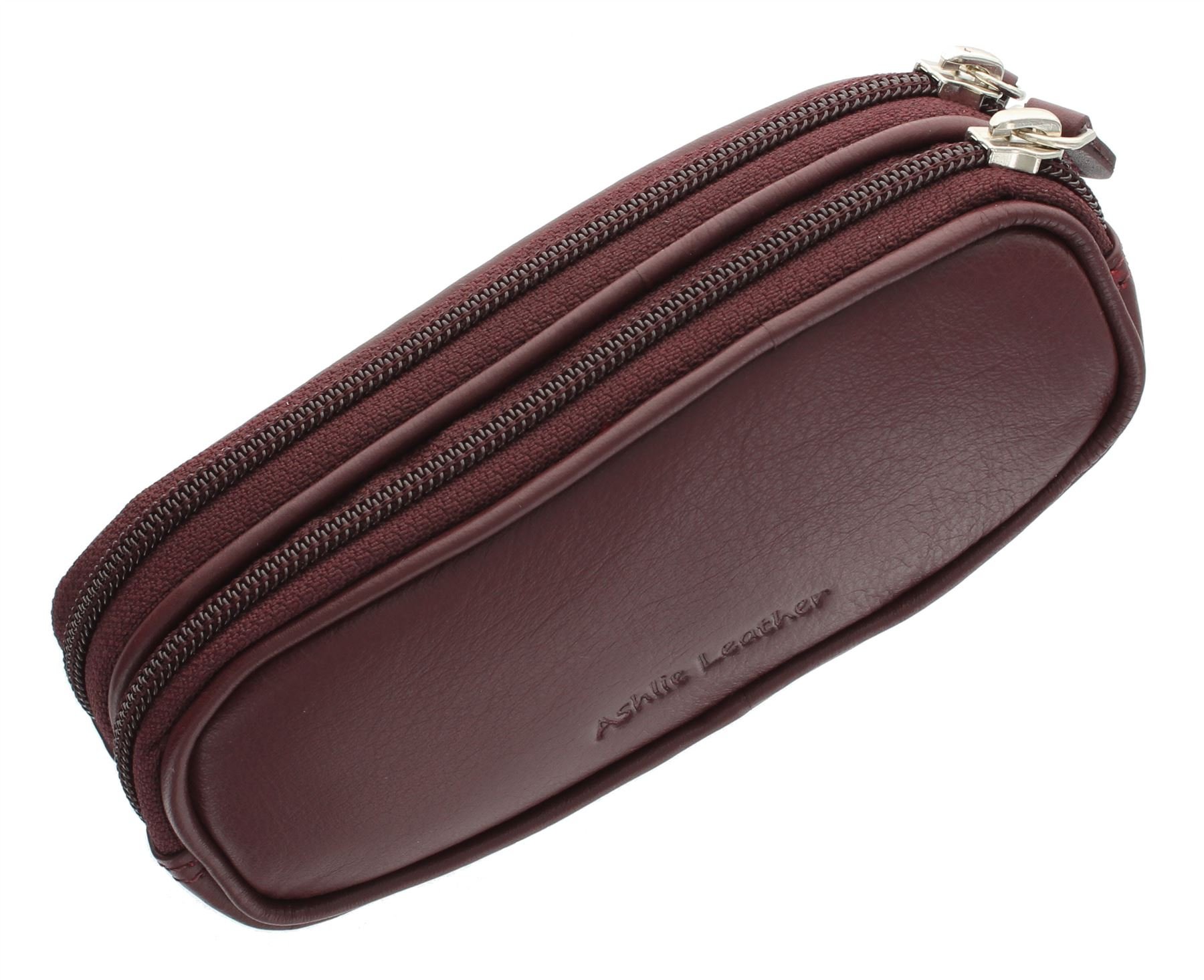 Ashlie Leather Double Spectacles Case 4301_21 Mulberry — image 1