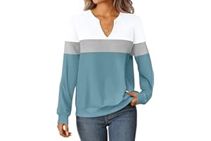 GKBK Womens Sweatshirts Long Sleeve V Neck Tops Fall Winter Basic Casual Lightweight Pullover Shirt