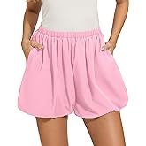 LOMON Womens Casual Bubble Shorts Workout Skort Puffy Balloon Going Out Mini Skirts with Pockets