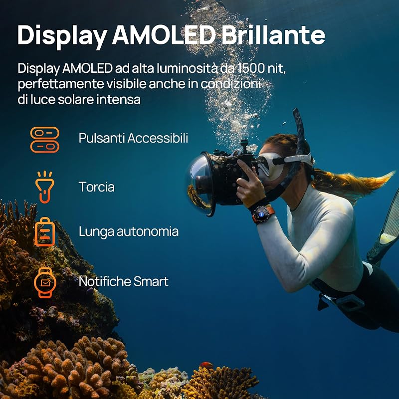 GS Explorer S Smartwatch Uomo, GPS, 20 Giorni Autonomia, Nero — foto 6 di 8