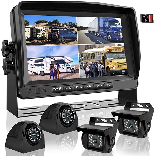thumbnail image 2 of 10.1" Quad Monitor DVR System With 4 Backup Cameras – For Truck, Trailer, RV, Bus 2 of 6