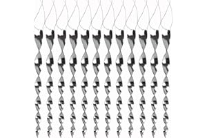 JREMREO 12 Pack Silver Spiral Bird Repellent Reflective Scare Rods, Hanging Plastic Rod Bird Deterrent Device, Glossy Finish Wind Spinner Scare Animals Away Outside Patio Lawn Garden Trees Decorations