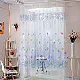 Amazon De Masterein Grosse Feder Gestickte Voile Vorhange Fur Raum