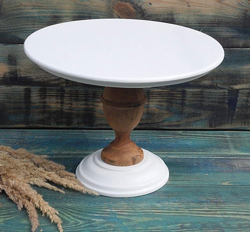 Amazon Com Ready To Ship 12 Inches Wooden White Cake Stand Wood