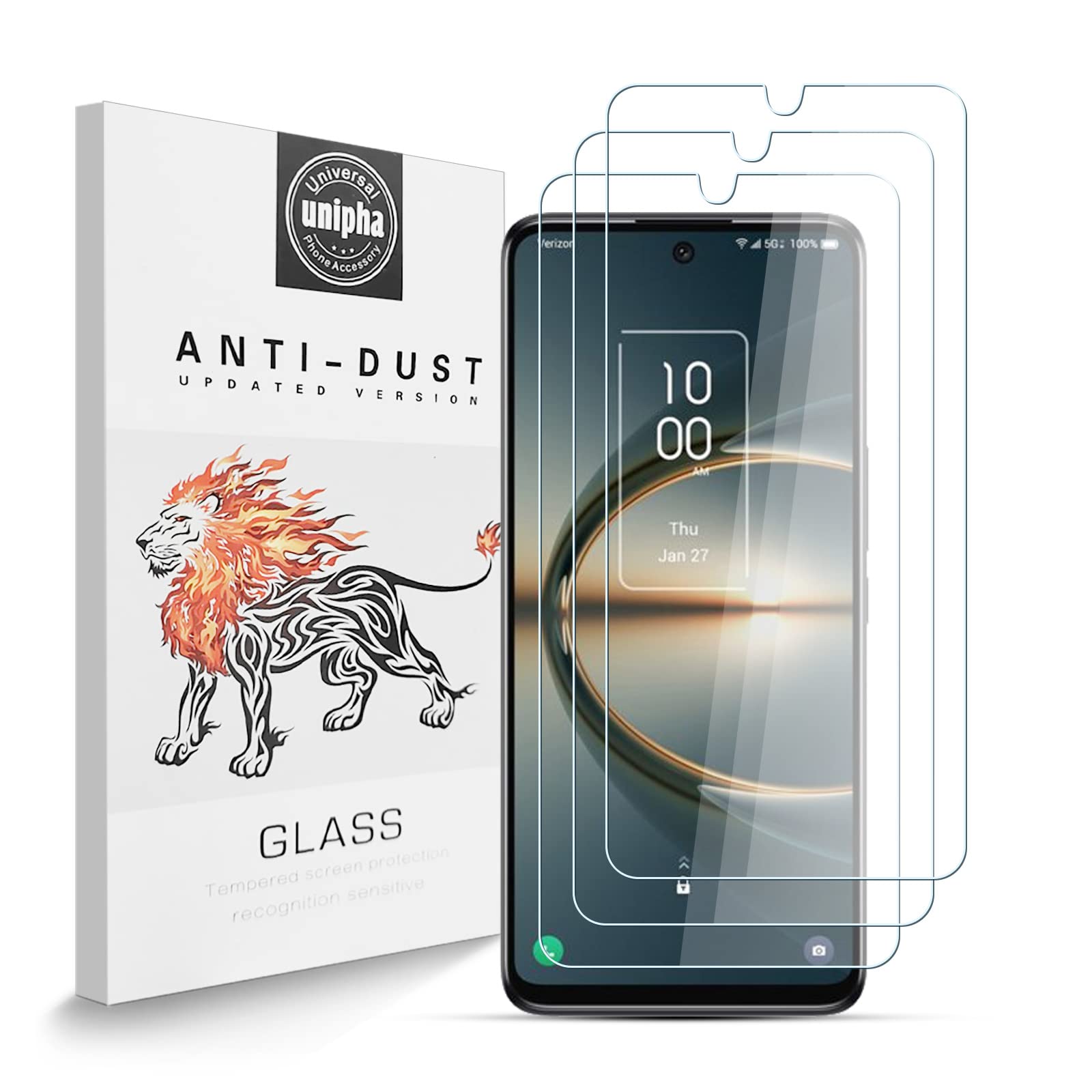 Zidwzidwei Screen Protector Compatible with TCL 30 5G, 9H Hardness Tempered Glass, Anti-Scratch, Easy Installation, Shatterproof Screen Protector for TCL 30 5G [Pack of 3]
