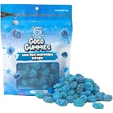 Goso Gummies Sour Blue Raspberry Gusher Bombs &ndash; 6oz Resealable Bag &ndash; Sour Blue Raspberry Filled Gusher Candy