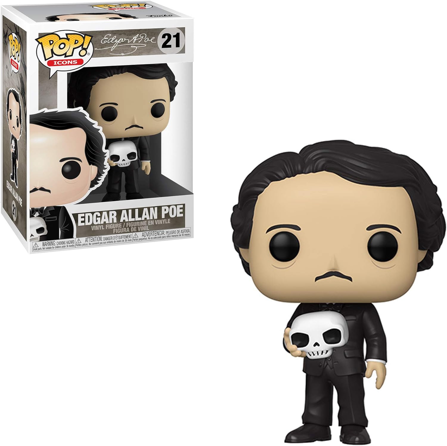 Funko POP! Icons: Edgar Allan Poe Allen Poe With Skull, Edgar Allan Poe, Collectable Vinyl Figure, Gift Idea - Image 4