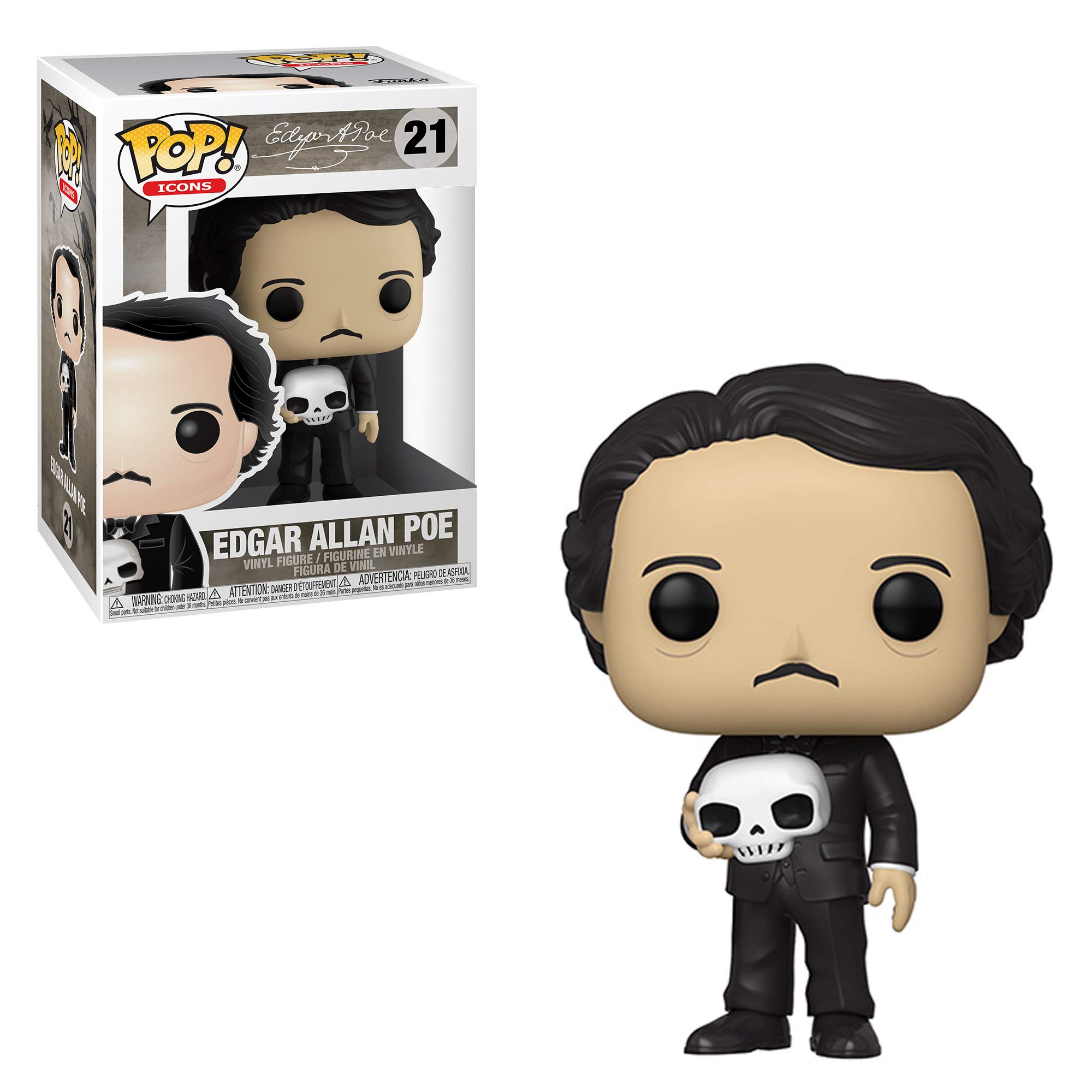 Funko POP! Icons: Edgar Allan Poe Allen Poe With Skull - Edgar Allan Poe - Collectable Vinyl Figure - Gift Idea - Official Merchandise - Toys for Kids & Adults - Model Figure for Collectors