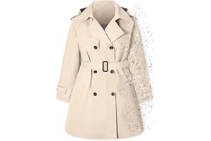 Betusline Girls & Women's Rain Jackets Waterproof Hooded Trench Coat,3 Years - Women 2XL